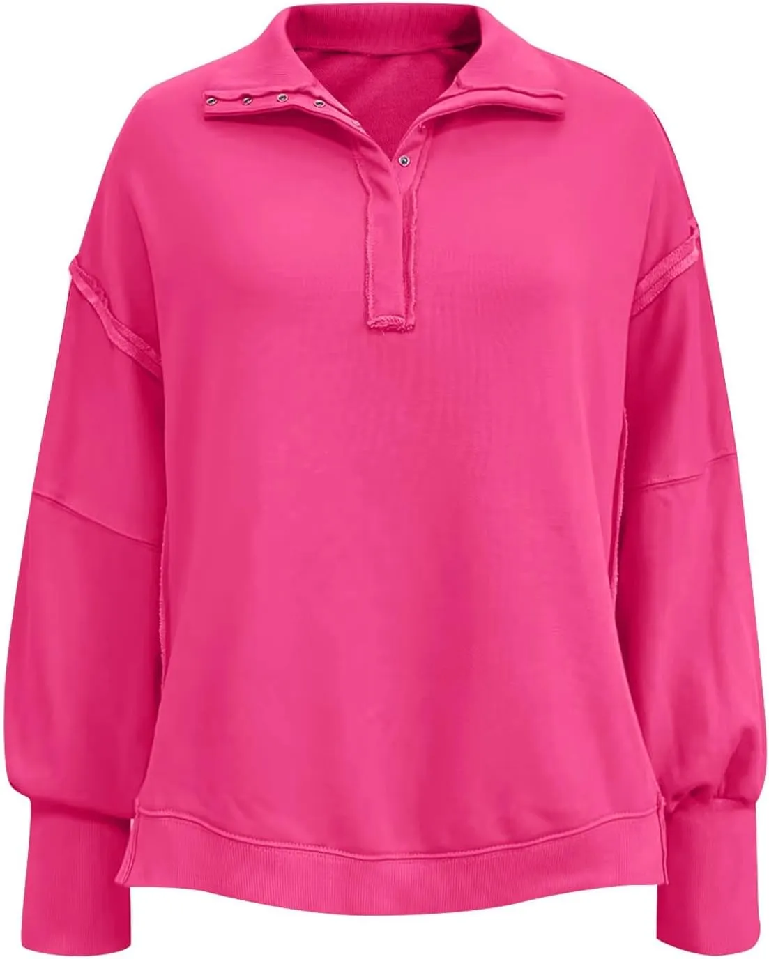 Long Sleeve for Women Dressy Casual Loose Fit Sweatshirts Solid Color V Neck Warm Lightweight Pullover Tops
