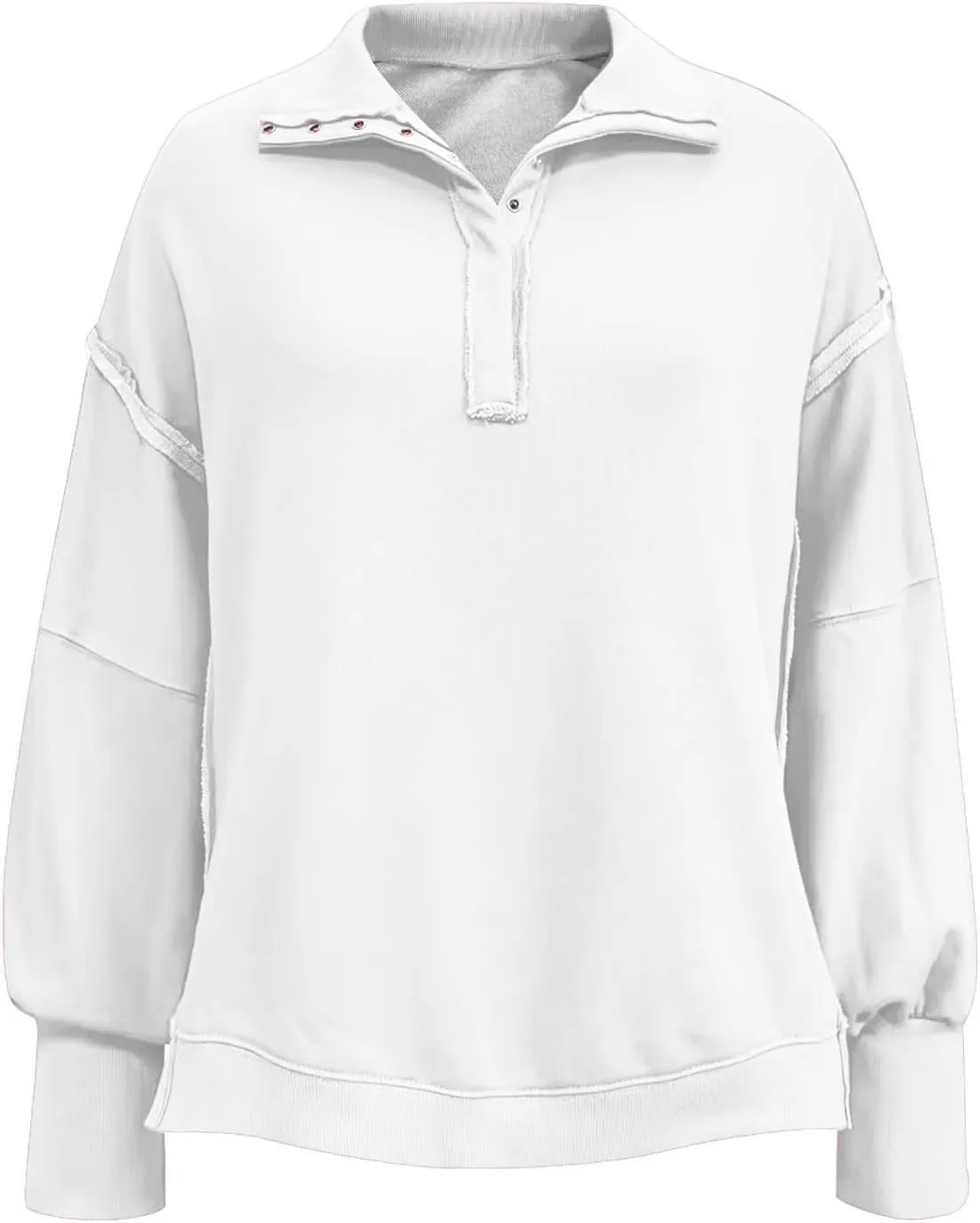 Long Sleeve for Women Dressy Casual Loose Fit Sweatshirts Solid Color V Neck Warm Lightweight Pullover Tops