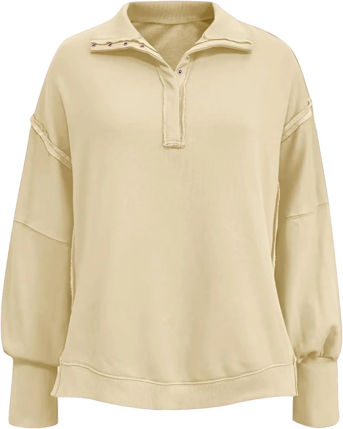 Long Sleeve for Women Dressy Casual Loose Fit Sweatshirts Solid Color V Neck Warm Lightweight Pullover Tops