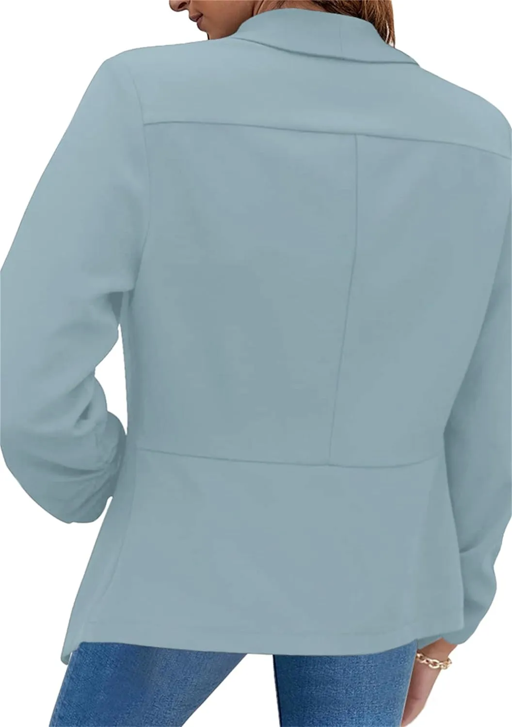 MAYRAIN Womens Summer Lapel Collar Cardigan Jacket Long Sleeve Office Formal Fit Blazers Casual Stretch Outfits Suit