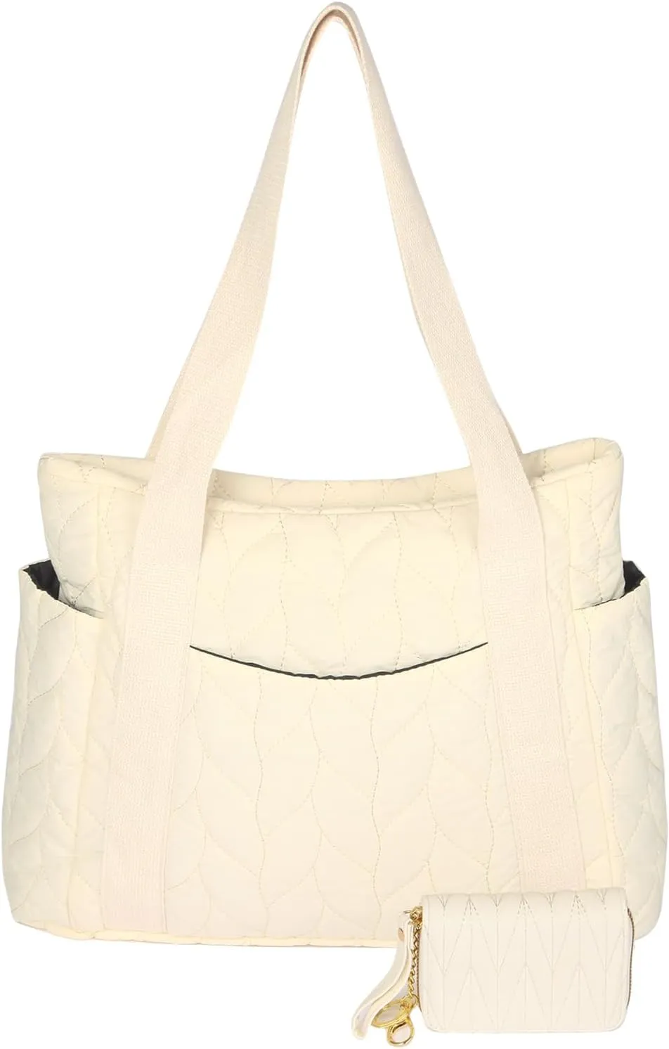 Medium Quilted Work Tote Bag for Women, Lightweight Puffer Tote Bag Quilted Handbags for Birthday Valentines Gifts