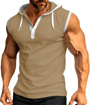 Men's Active Muscle Gym Tops Athletic Sleeveless Shirt Quick Dry Outdoor Bodybuilding Relaxed Fit Tees