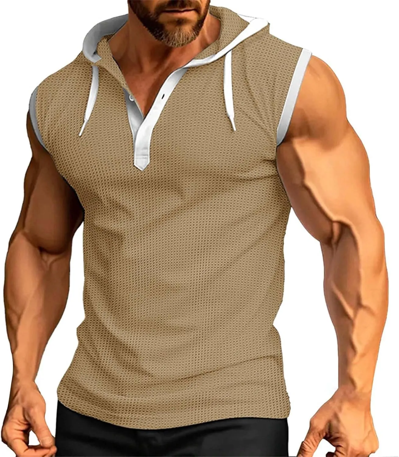 Men's Active Muscle Gym Tops Athletic Sleeveless Shirt Quick Dry Outdoor Bodybuilding Relaxed Fit Tees