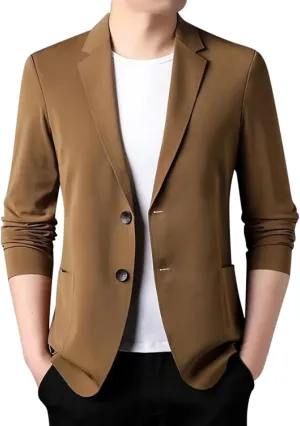 Men's Blazer Lightweight Casual Solid One Button Slim Fit Sport Coat Business Daily Blazer with Pockets for Prom Party