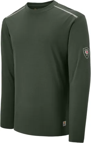 Men's Green Large Regular Fit 5.5oz 100% Cotton Long Sleeve FR Shirt for Work & Outdoor Activities