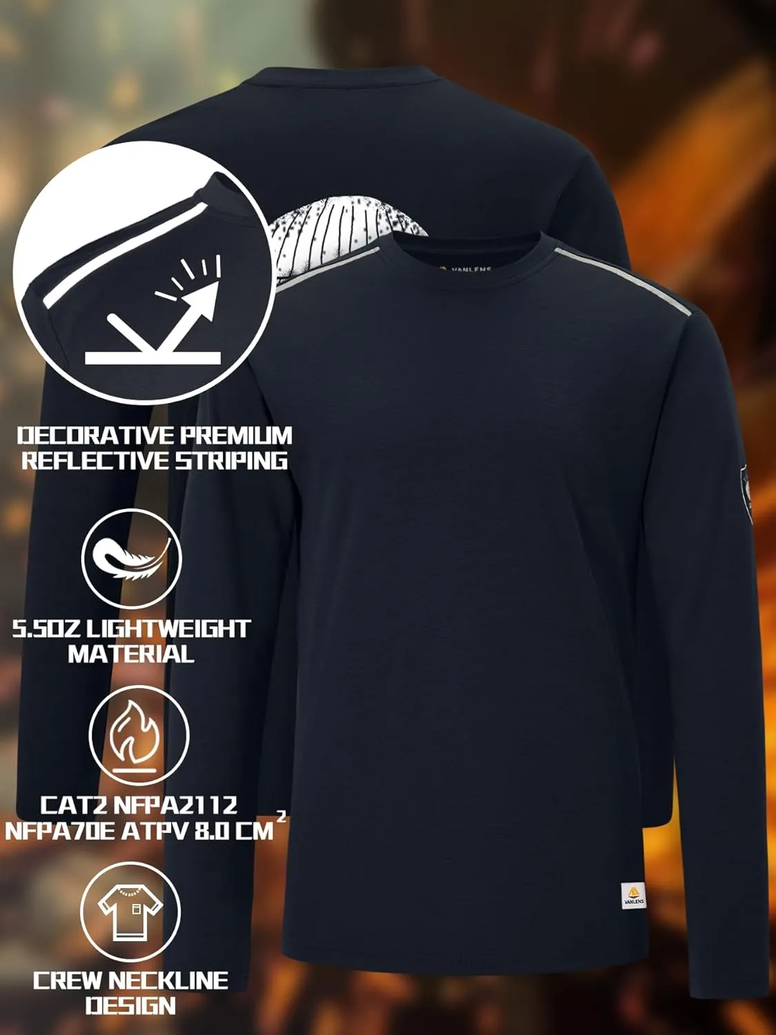 Men's Green Large Regular Fit 5.5oz 100% Cotton Long Sleeve FR Shirt for Work & Outdoor Activities