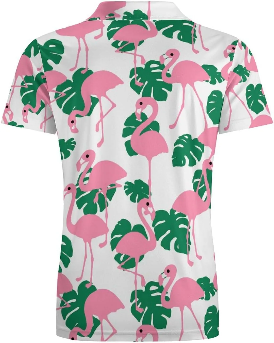 Men's Pink Flamingos Polo Shirts Short Sleeve Cool Golf Shirt Quick-Dry Activewear Polos