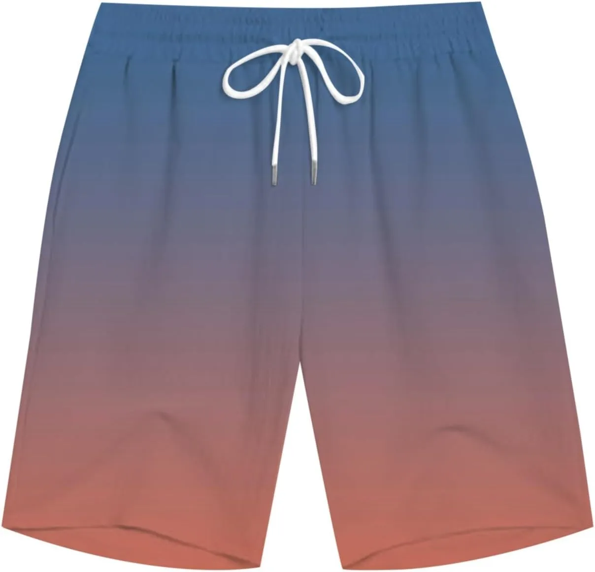 Mens Plus Size Shorts Casual Gradient Boardshorts Summer Loose Fit Shorts Drawstring Waist Short Pants with Pockets