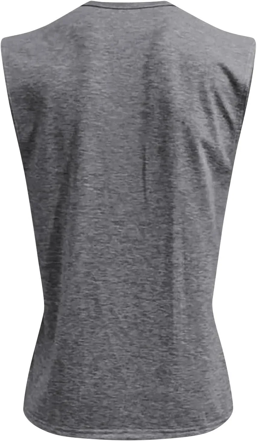 Mens Tank Tops Summer Casual Workout Loose Fit Henley Shirts Lightweight Muscle Sleeveless Tee Shirts with Pockets