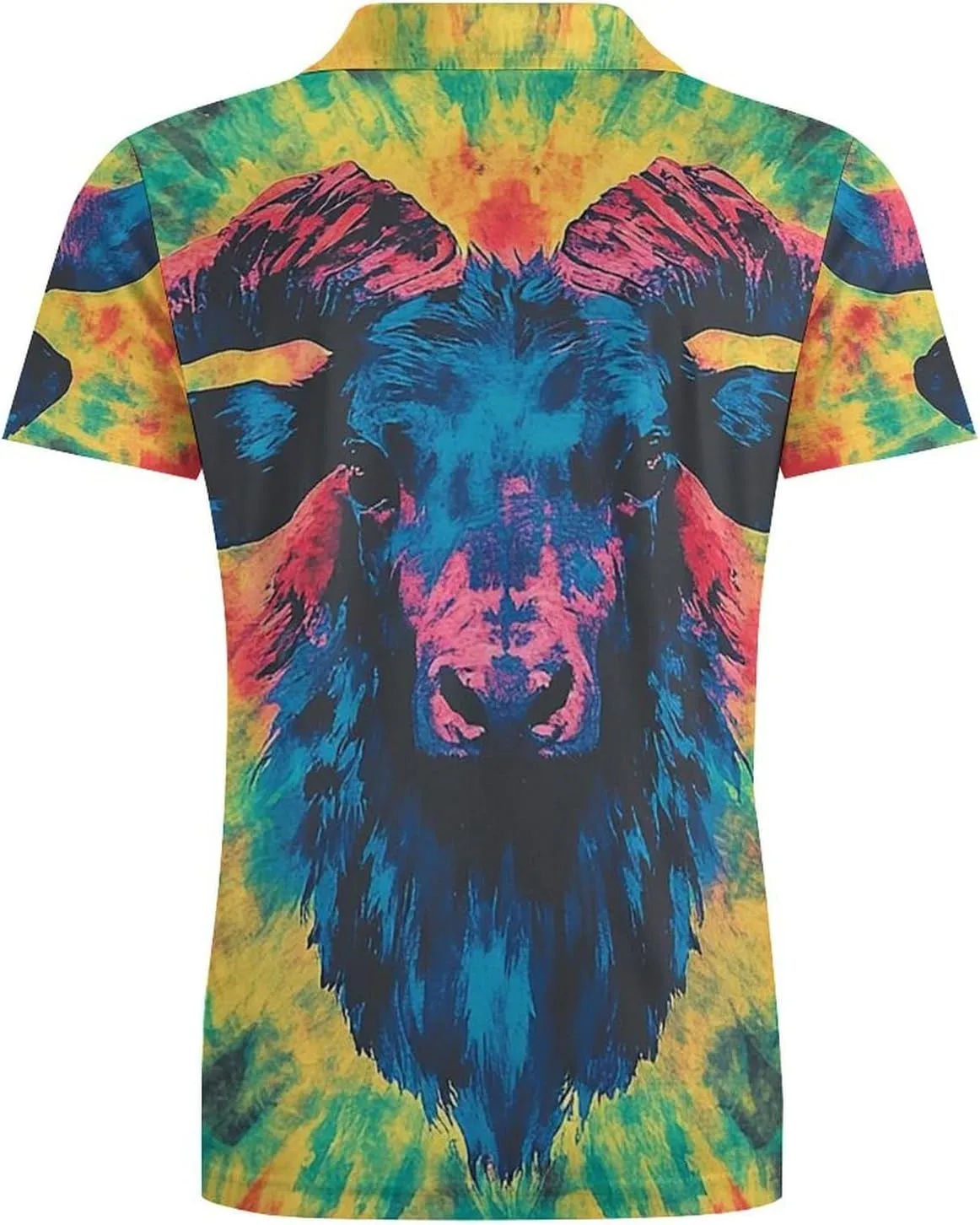 Men's Tie Dye Pattern of Cow Polo Shirts Short Sleeve Cool Golf Shirt Quick-Dry Activewear Polos