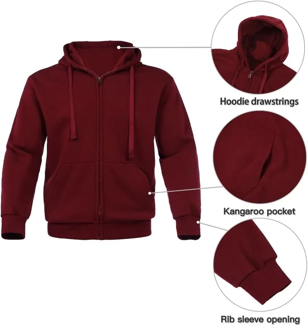Men's Tracksuit Sets Outfit Activewear Full Zip Fleece Hoodie Jacket Cargo Sweatpant 2 Piece Casual Sweatsuit