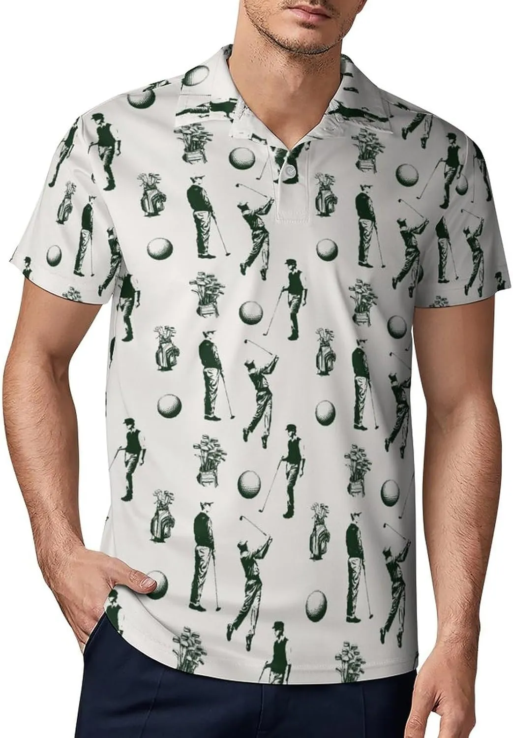 Men's Vintage Golf Sport Polo Shirts Short Sleeve Cool Golf Shirt Quick-Dry Activewear Polos