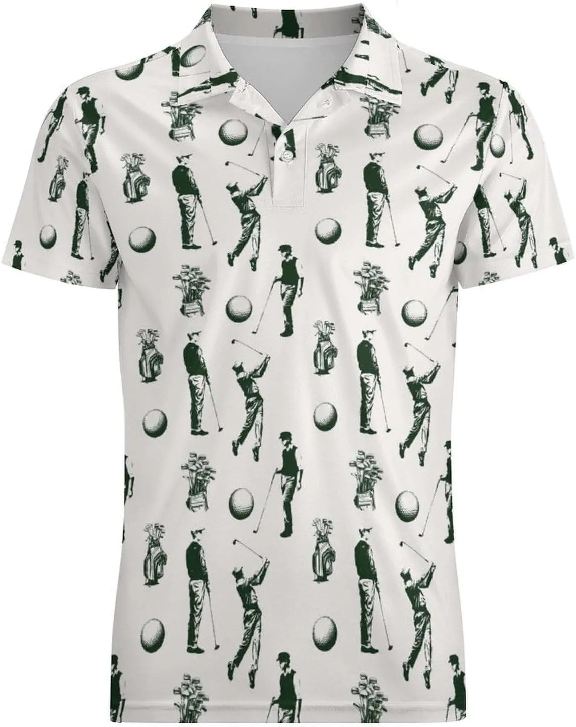 Men's Vintage Golf Sport Polo Shirts Short Sleeve Cool Golf Shirt Quick-Dry Activewear Polos