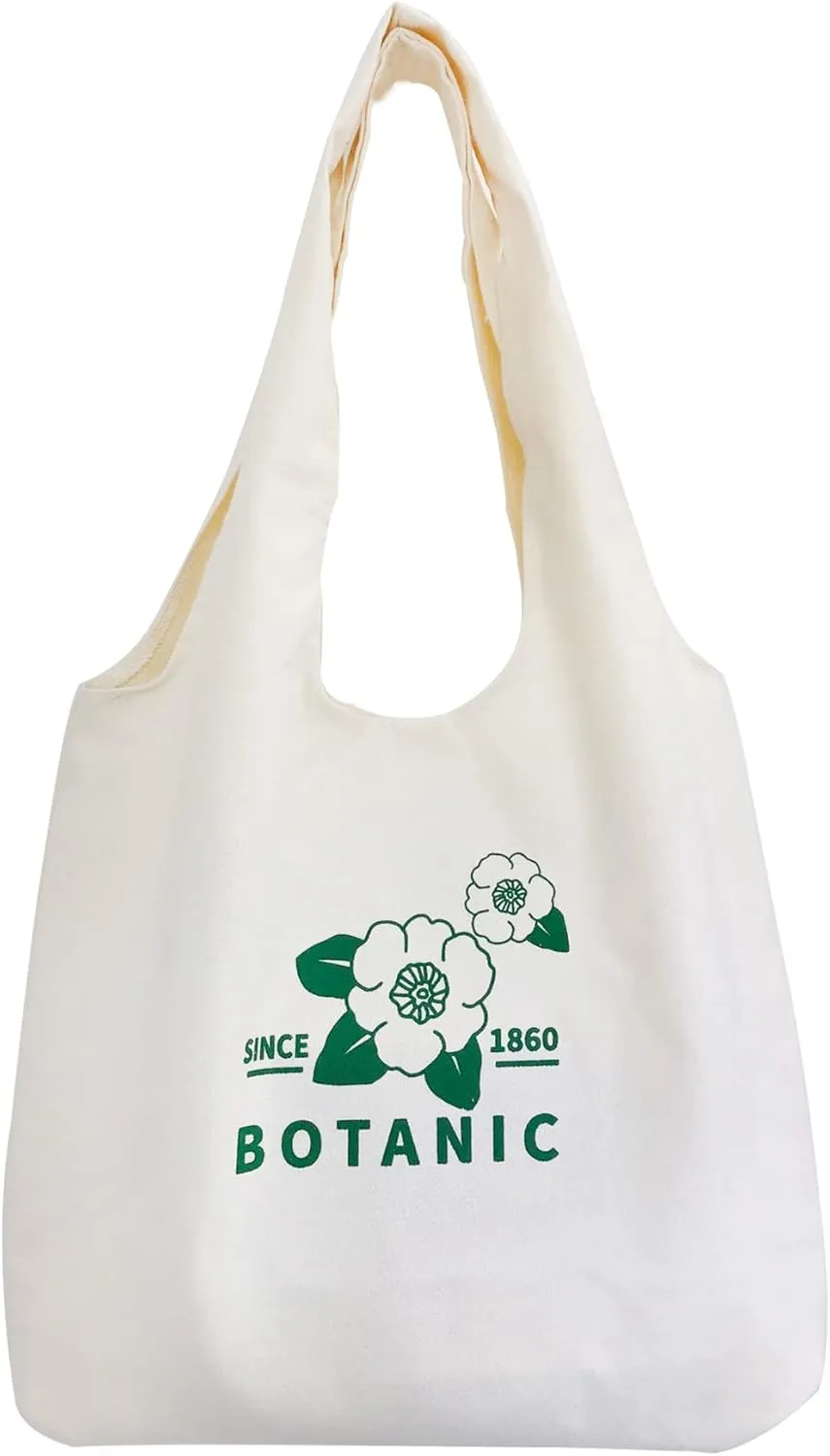 Minimalist Bouquet Cute Tote Bags Aesthetic Flower Canvas Reusable Grocery Bag Floral Canvas Tote Bag for Women