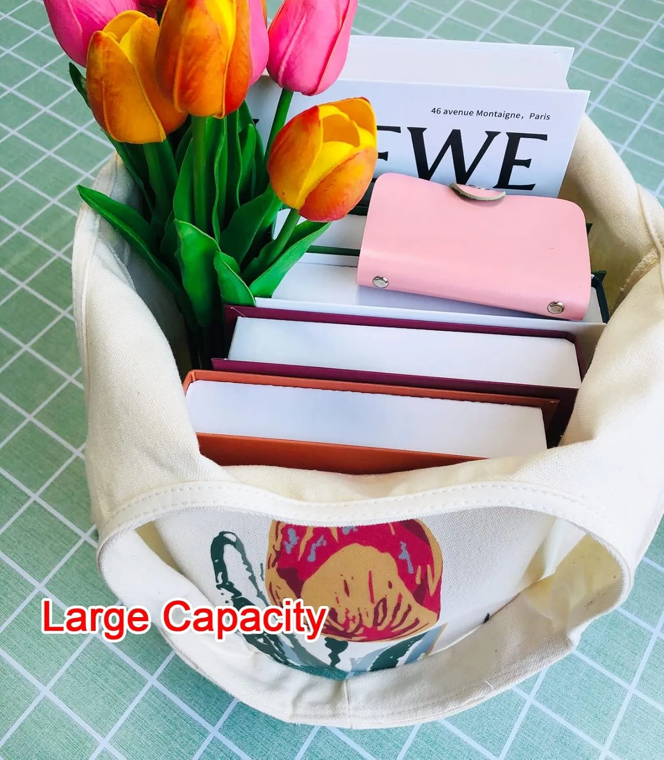 Minimalist Bouquet Cute Tote Bags Aesthetic Flower Canvas Reusable Grocery Bag Floral Canvas Tote Bag for Women