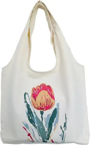 Minimalist Bouquet Cute Tote Bags Aesthetic Flower Canvas Reusable Grocery Bag Floral Canvas Tote Bag for Women