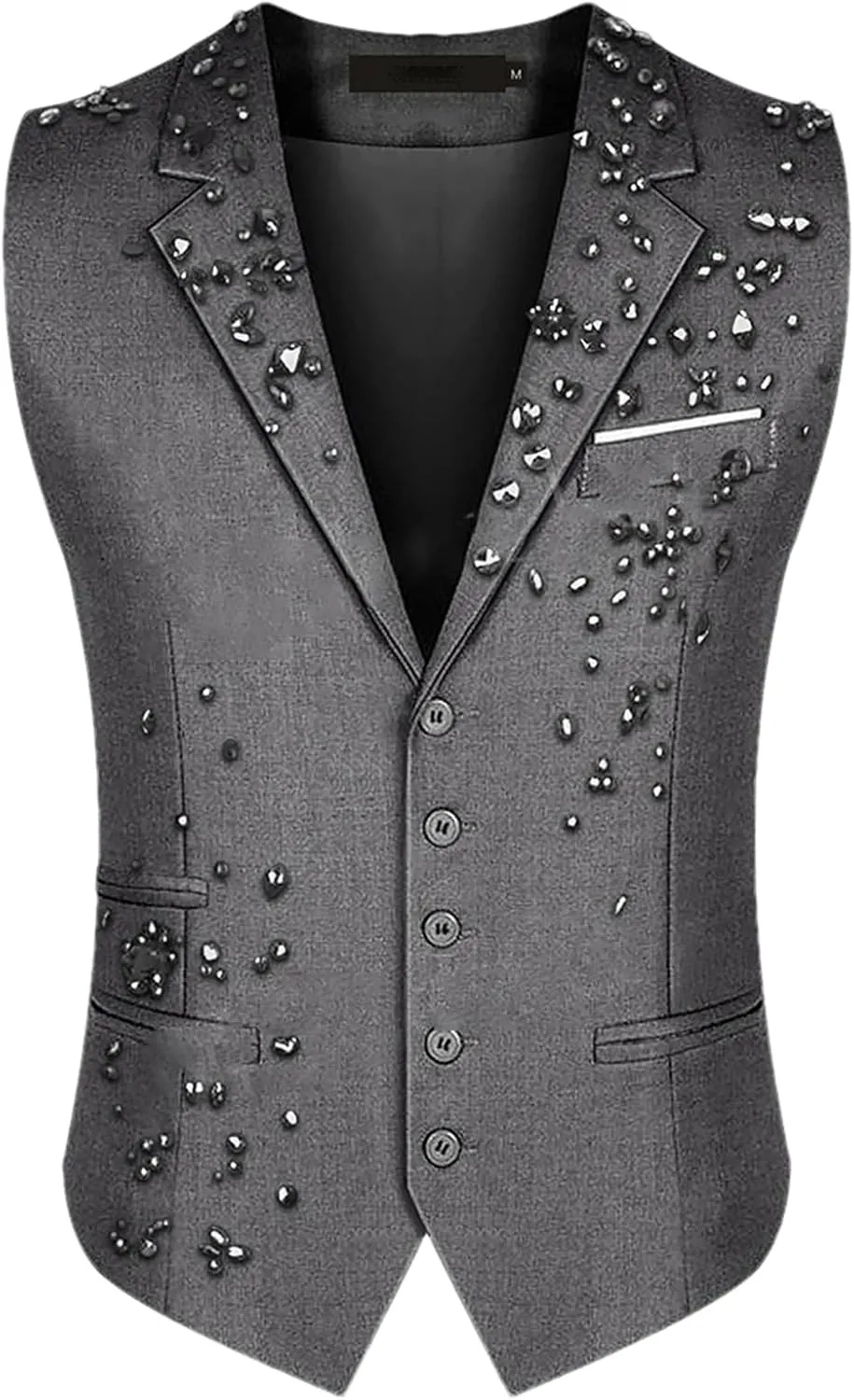 Mnjyihy Men Suit Vest Solid Casual Business Blazer Vests Lightweight Waistcoat Slim Fit Vest For Suit Or Tuxedo