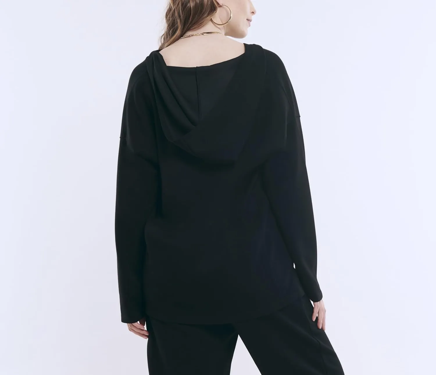Motherhood Maternity Women's Long Sleeve V-Neck Scuba Pullover Nursing Hoodie