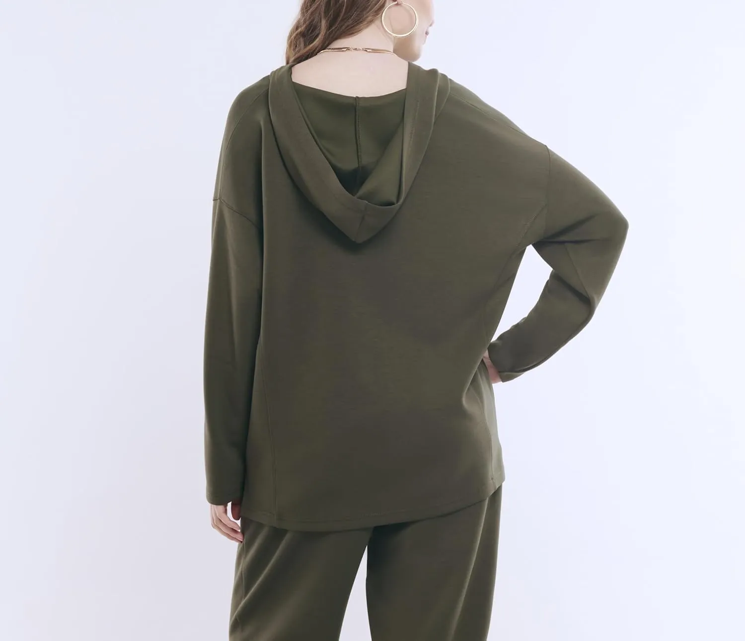 Motherhood Maternity Women's Long Sleeve V-Neck Scuba Pullover Nursing Hoodie