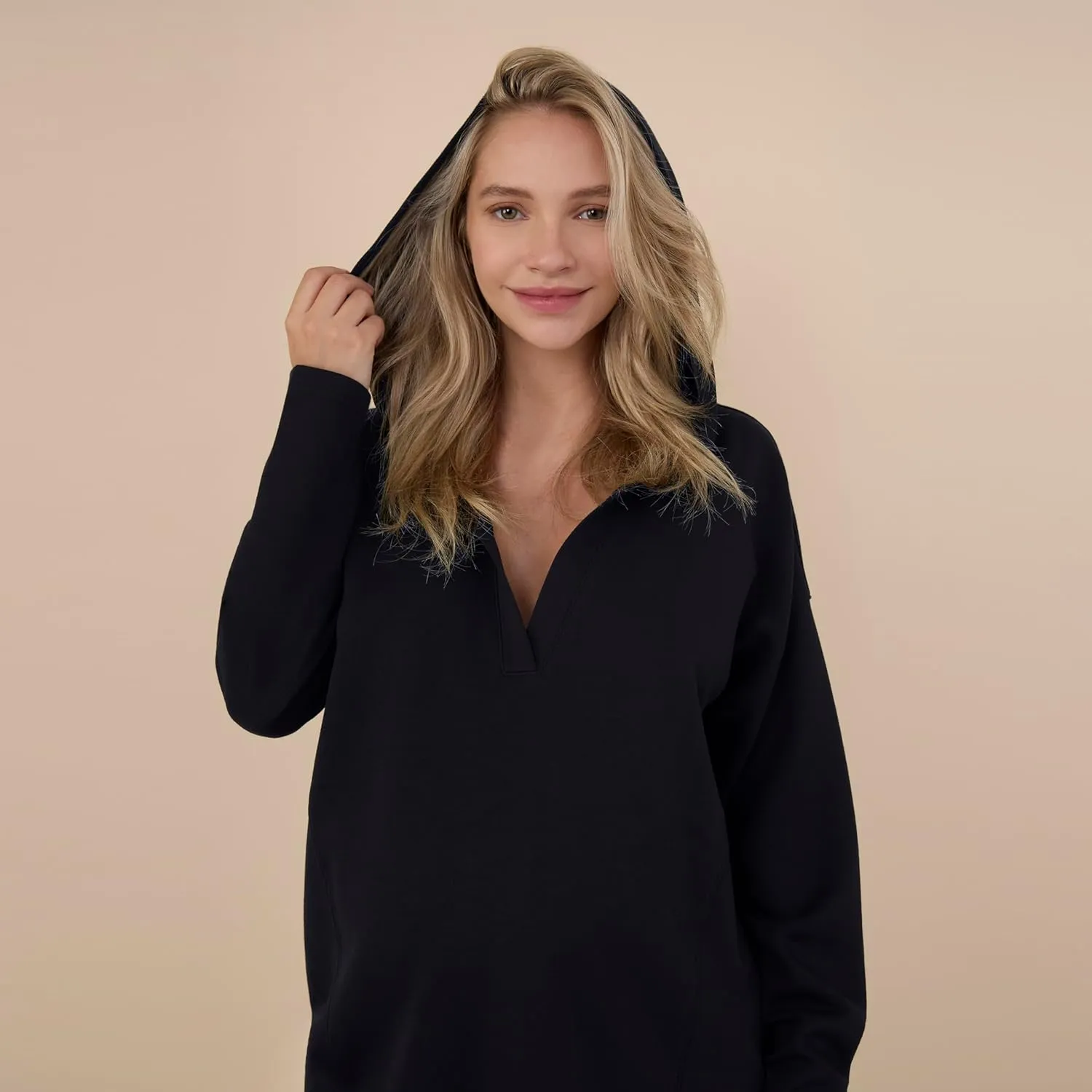 Motherhood Maternity Women's Long Sleeve V-Neck Scuba Pullover Nursing Hoodie
