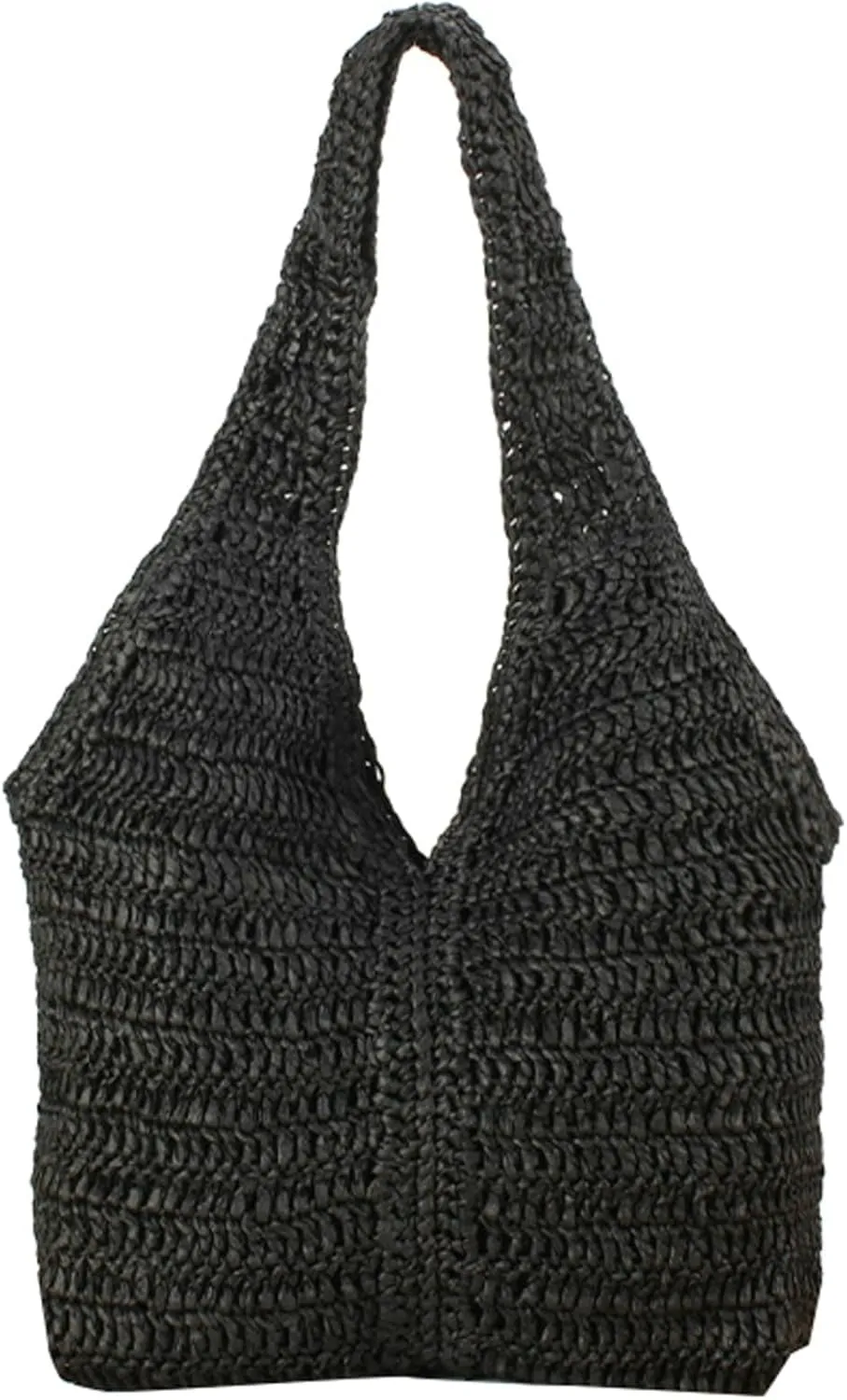 Obosoyo Summer Straw Tote Bag Women Paper Rope Weave Beach Vacation Shoulder Bag