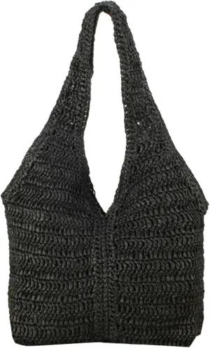 Obosoyo Summer Straw Tote Bag Women Paper Rope Weave Beach Vacation Shoulder Bag