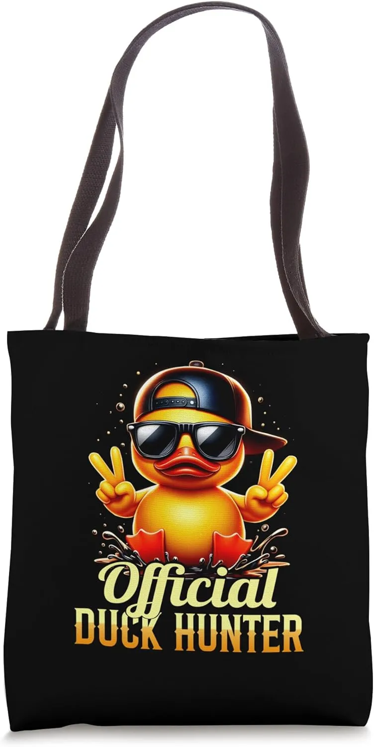 Official Duck-Hunter Cruise Funny Rubber Duck Hunting Squad Tote Bag