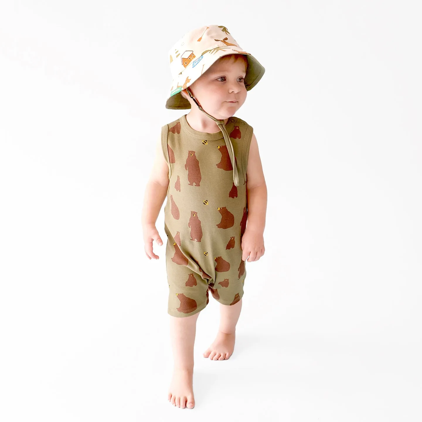 Organic Tank Rompers - Signature Prints