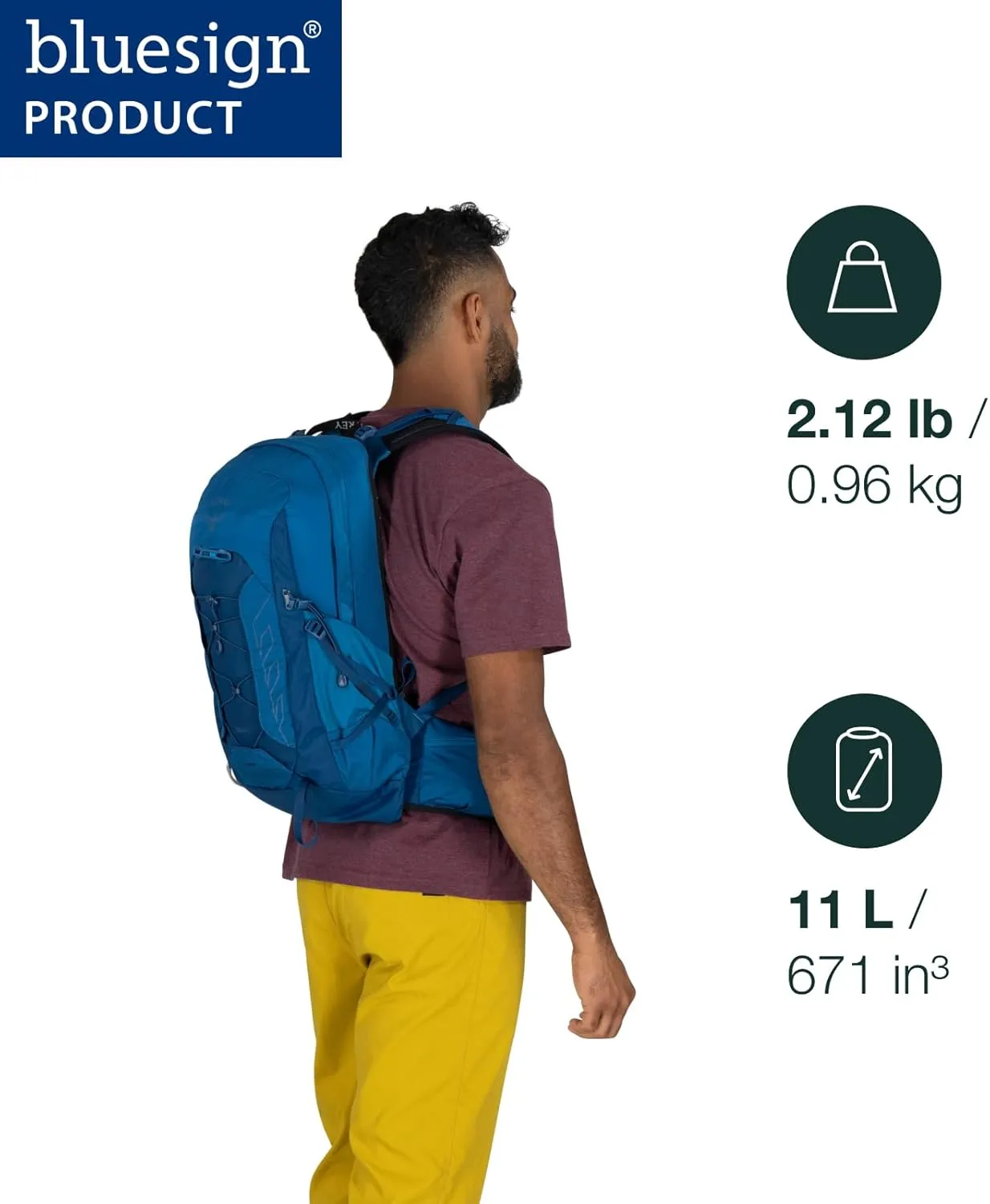 Osprey Talon 11L Men's Lightweight Hiking Backpack with Hipbelt, Black/Coal Grey