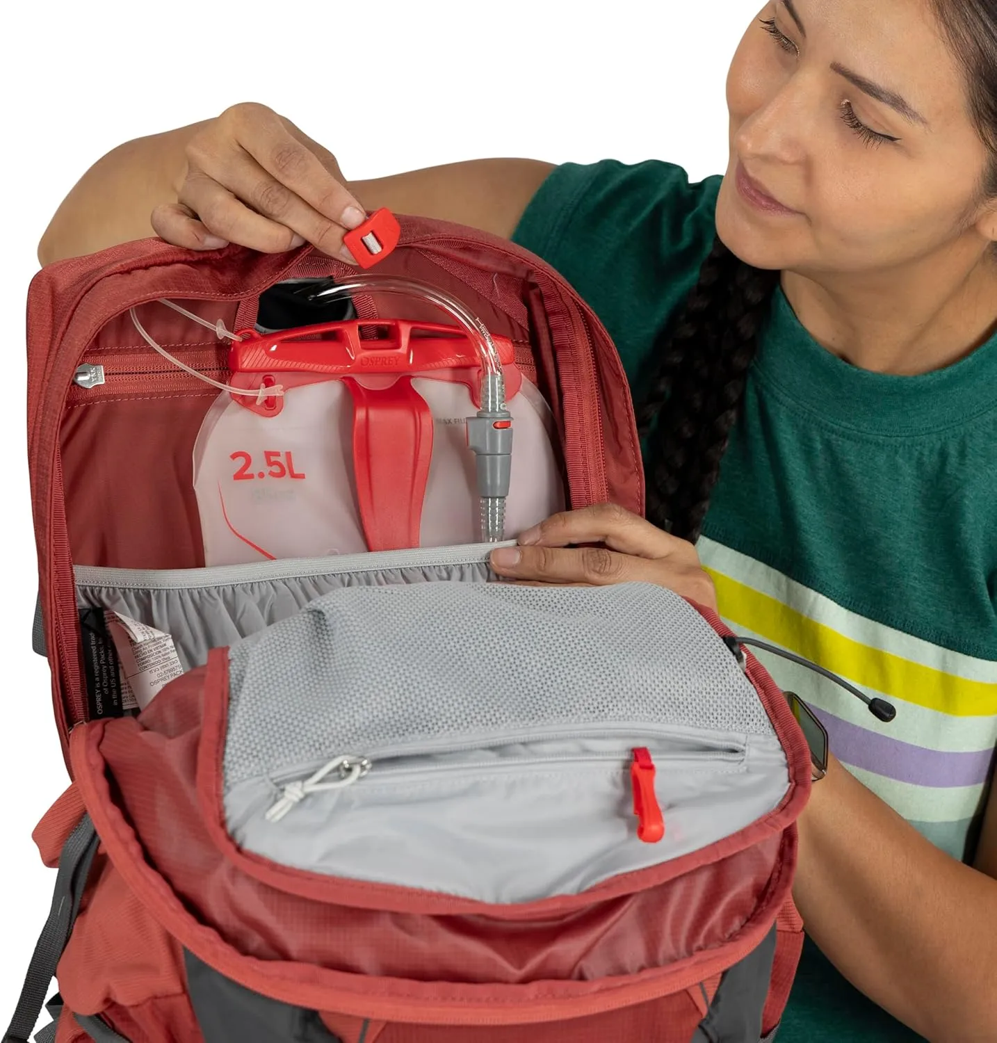 Osprey Tempest 22L Women's Lightweight Hiking Backpack with Hipbelt, Deep Fig/Hotspot Pink