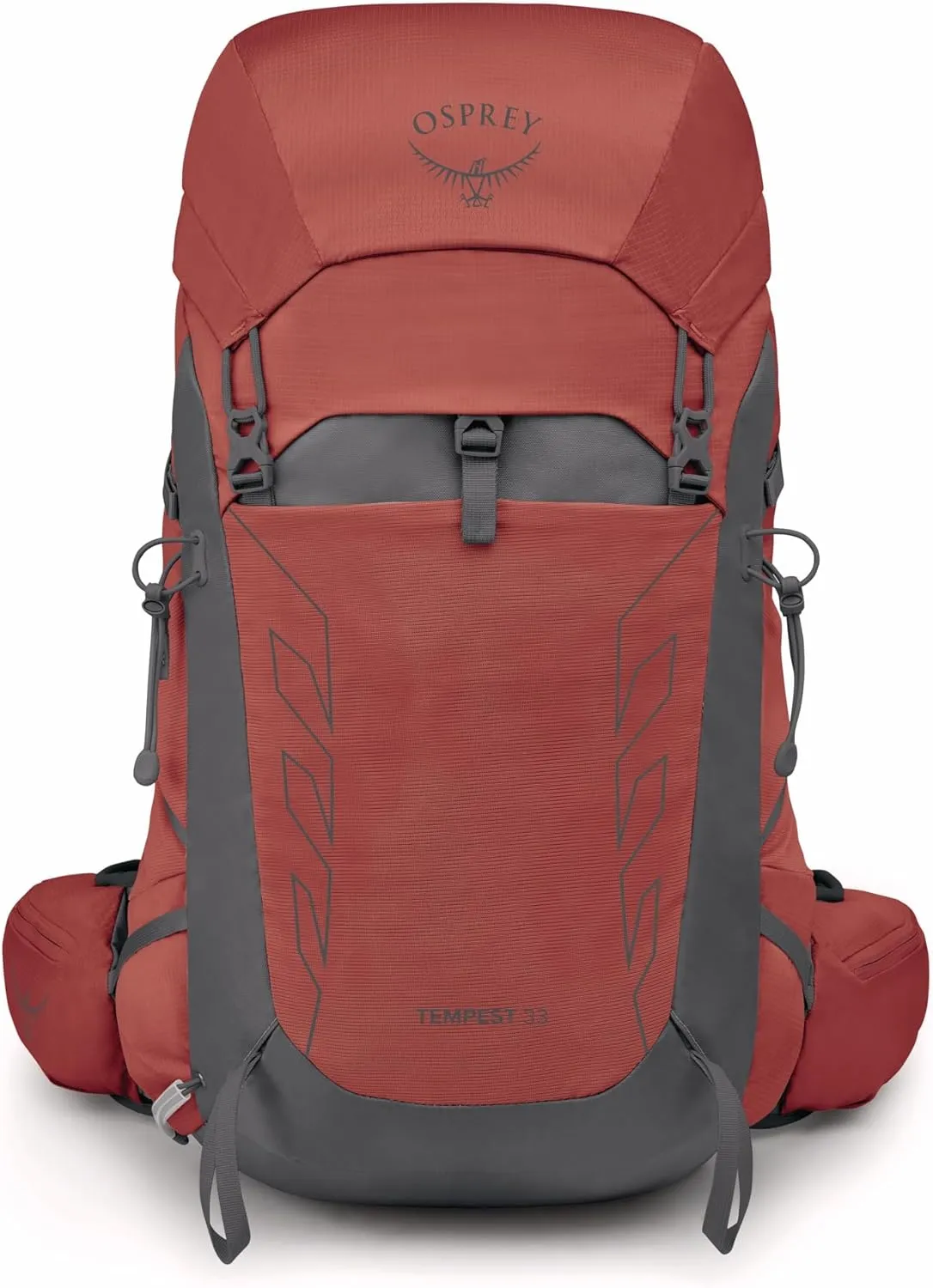Osprey Tempest 33L Women's Lightweight Hiking Backpack with Hipbelt, Red Pampas/Coal Grey, Extended Fit