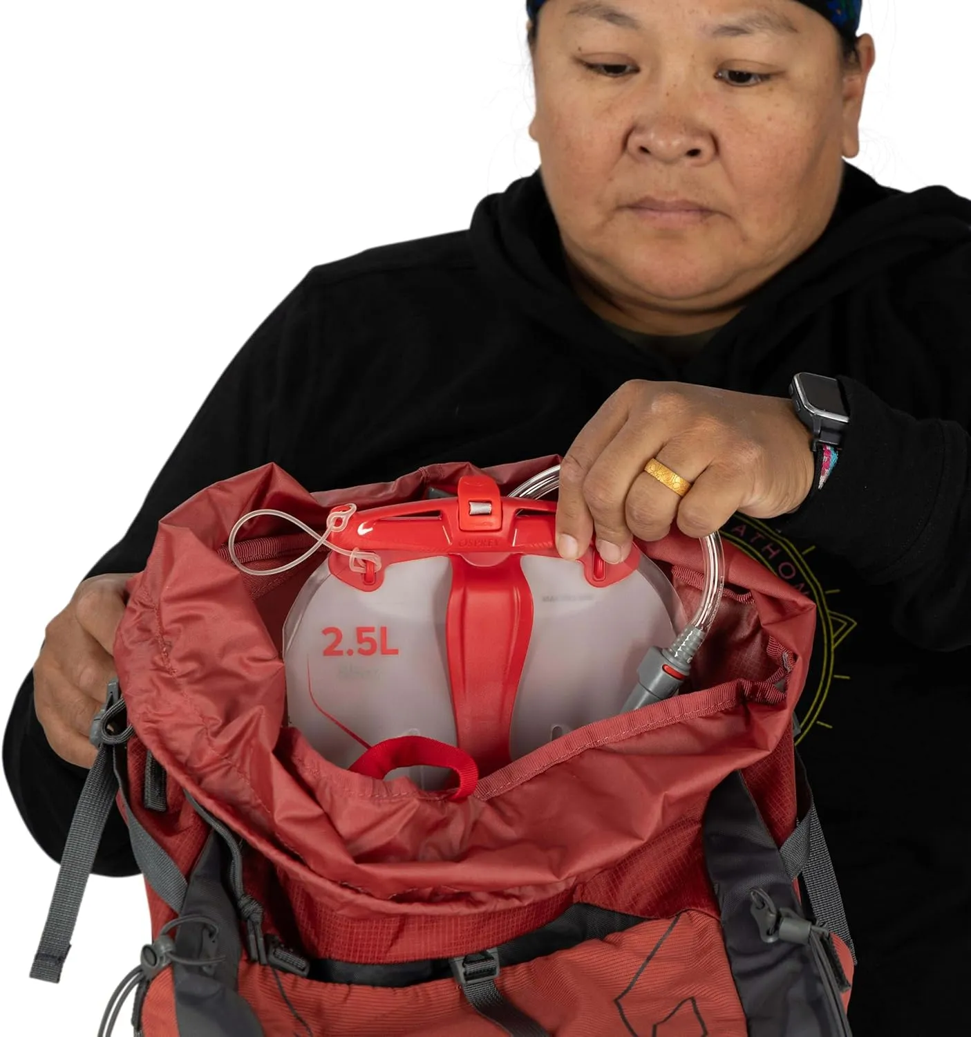 Osprey Tempest 33L Women's Lightweight Hiking Backpack with Hipbelt, Red Pampas/Coal Grey, Extended Fit
