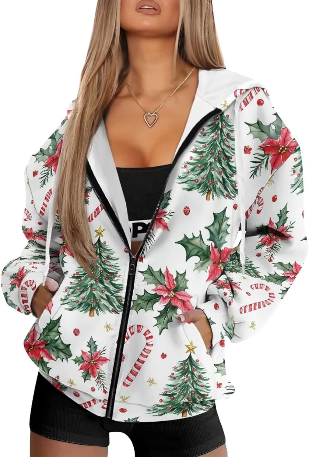 Oversized Hoodies Women Hooded Hoodie with Pockets Zipper Sweatshirt Sweater Fall Activewear for Lady Workout