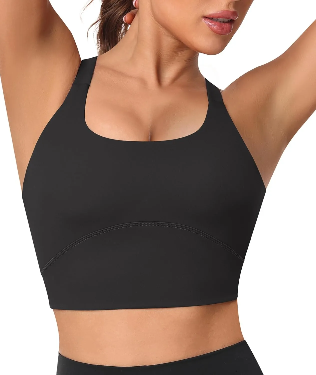 Padded Sports Bras for Women - Strappy Spaghetti Strap Workout Criss Cross Tank Tops Sets (3 Pack)