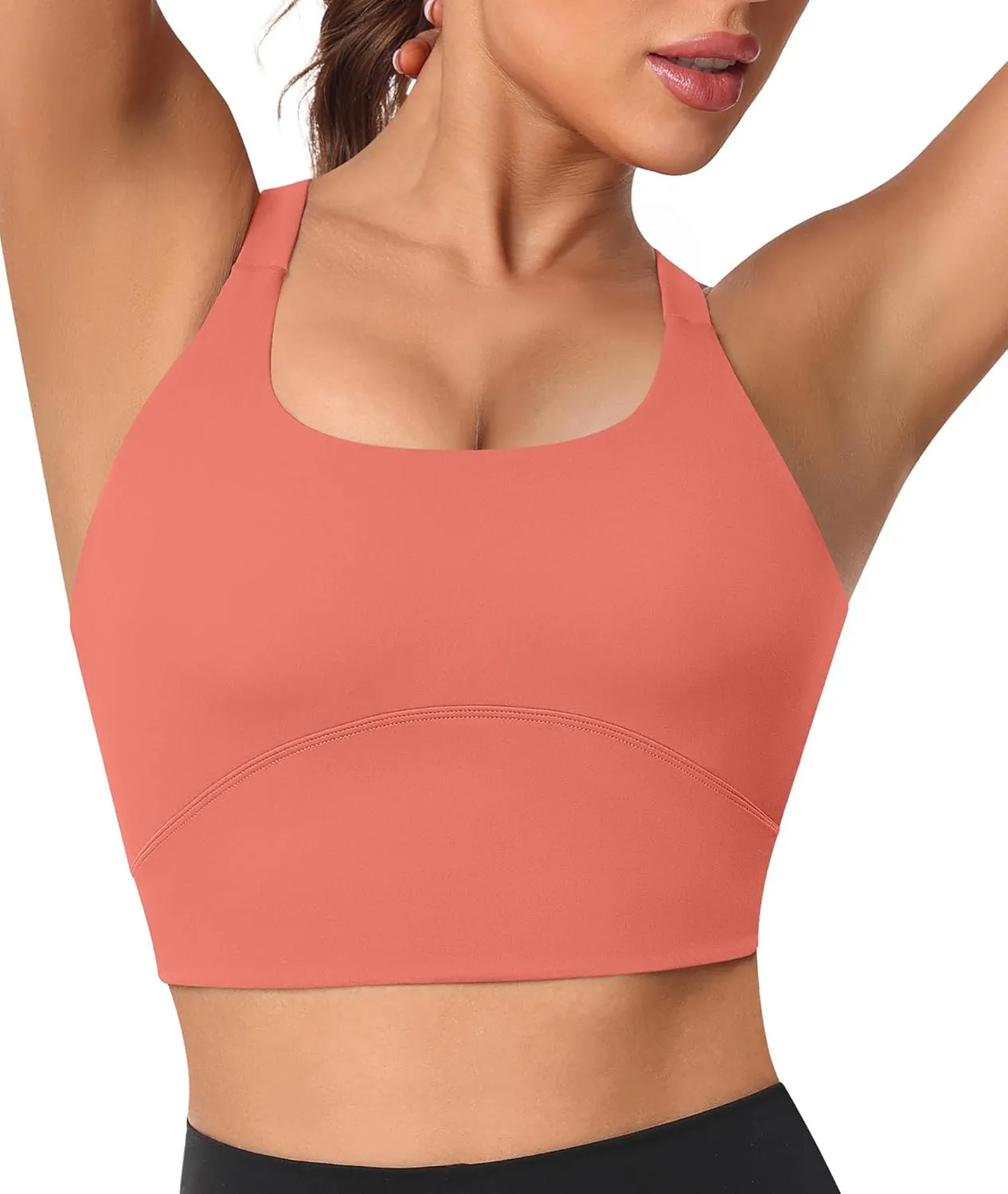 Padded Sports Bras for Women - Strappy Spaghetti Strap Workout Criss Cross Tank Tops Sets (3 Pack)
