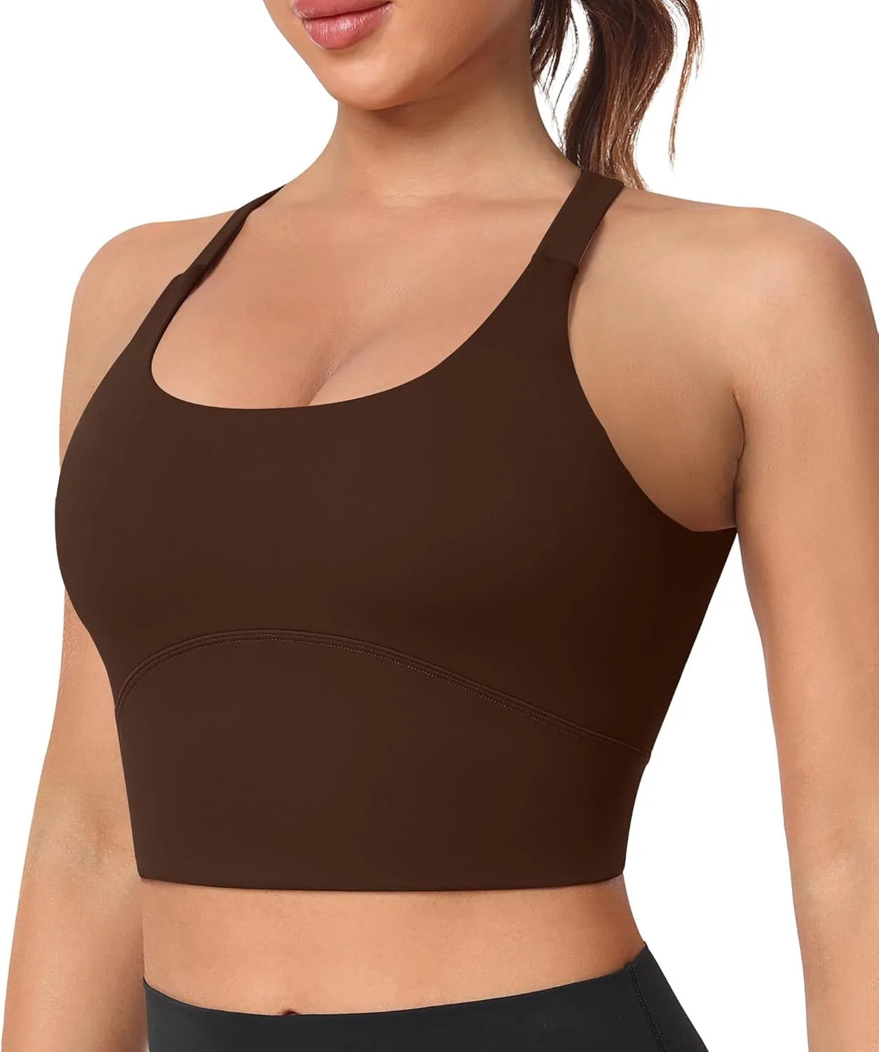 Padded Sports Bras for Women - Strappy Spaghetti Strap Workout Criss Cross Tank Tops Sets (3 Pack)