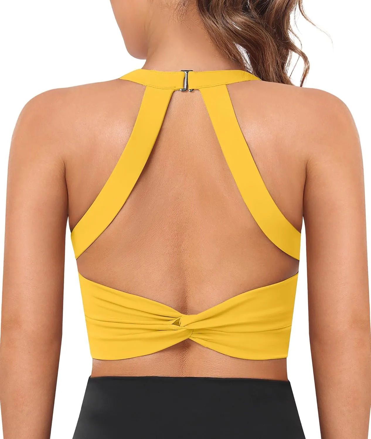 Padded Sports Bras for Women - Strappy Spaghetti Strap Workout Criss Cross Tank Tops Sets (3 Pack)