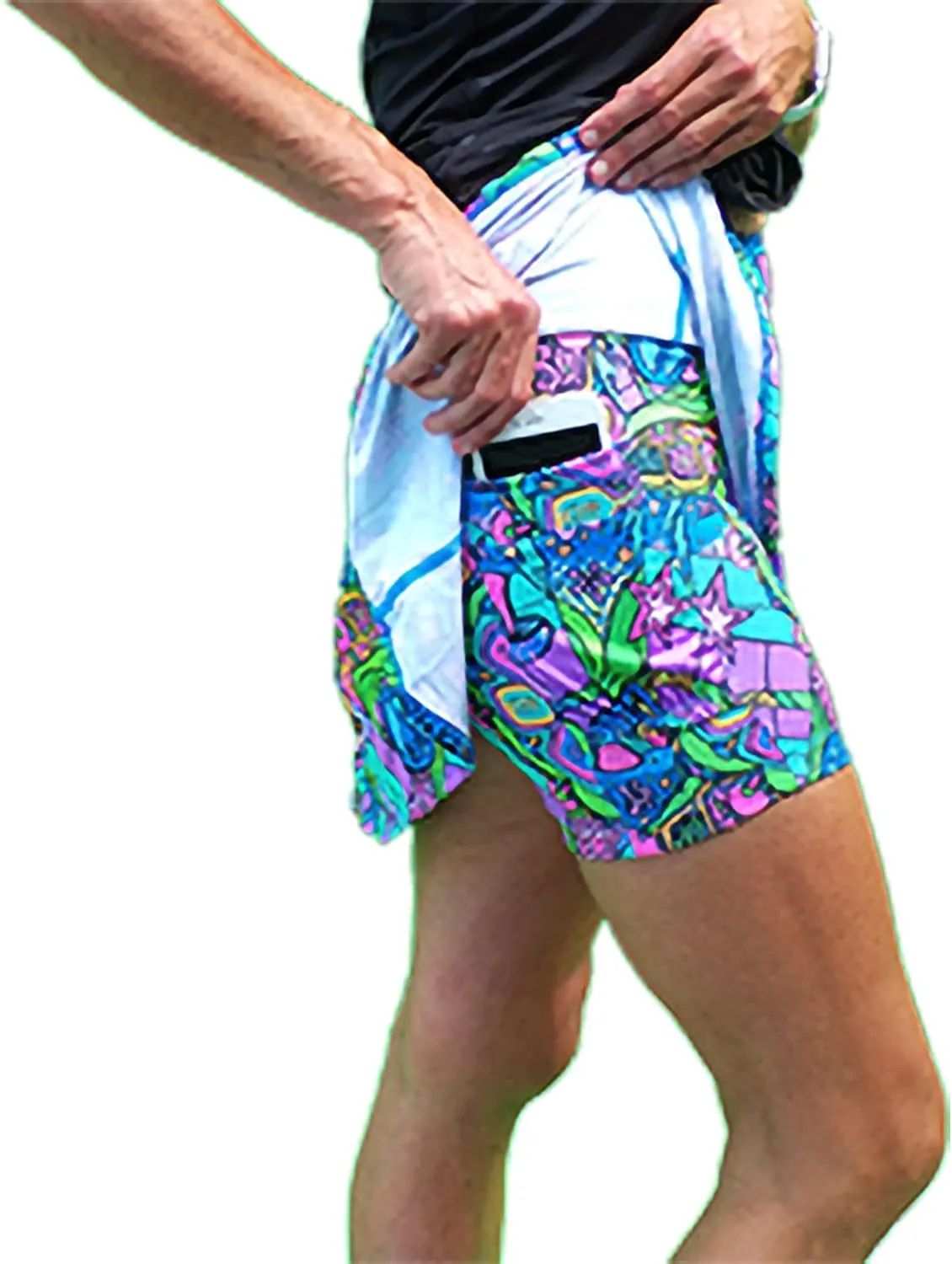 Pickleball Skirt Pickleball Skort, Pickleball Skirt with Attached Shorts A-Line Skirt Groovy Pattern