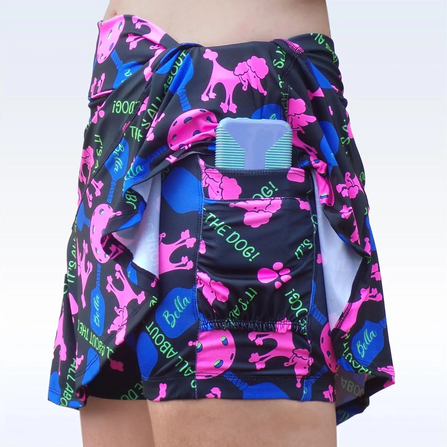 Pickleball Skirt, Pickleball Women's Skort, Skirts with Attached Shorts, Drop Pleat Skirt, Pickles Pattern