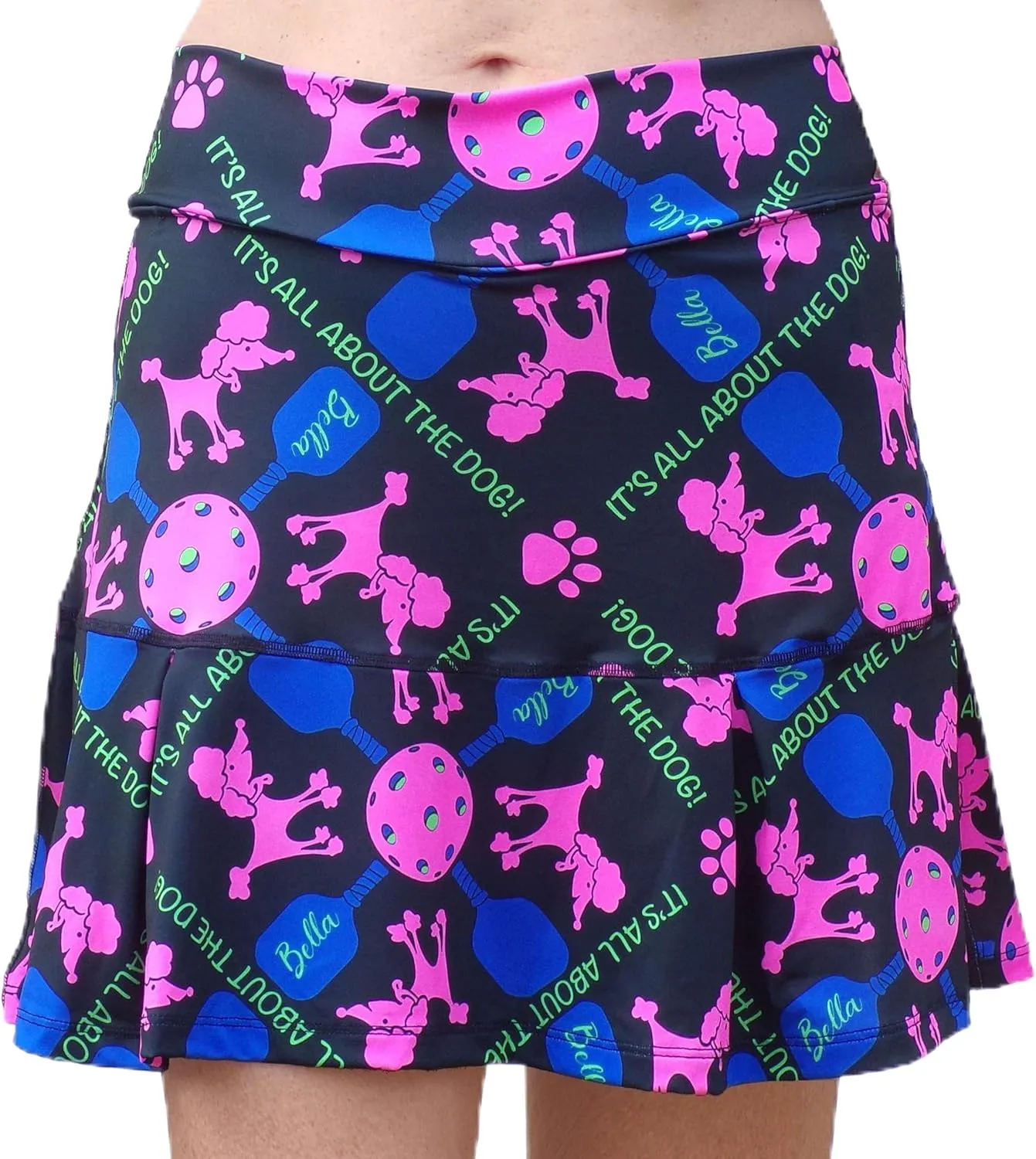 Pickleball Skirt, Pickleball Women's Skort, Skirts with Attached Shorts, Drop Pleat Skirt, Pickles Pattern
