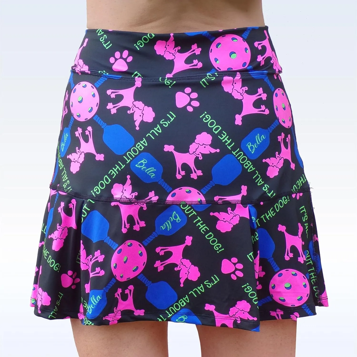 Pickleball Skirt, Pickleball Women's Skort, Skirts with Attached Shorts, Drop Pleat Skirt, Pickles Pattern