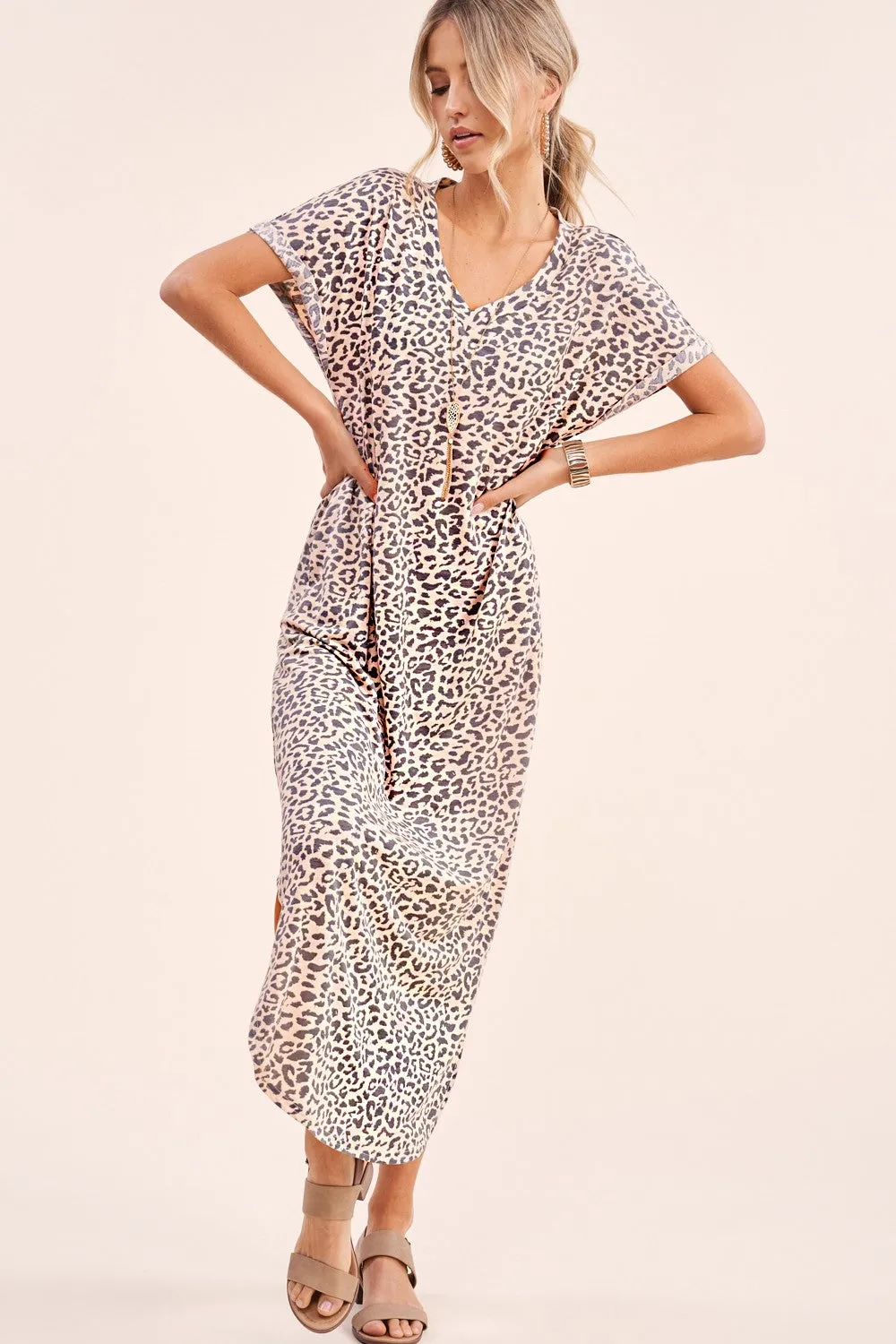 Pink Leopard Soft Summer Maxi Dress
