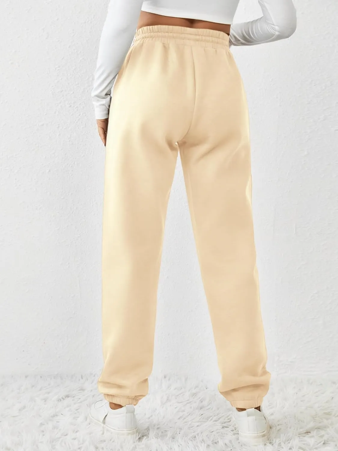 PINSPARK Women's Fleece Lined Sweatpants Winter Joggers Athletic Pants Casual Thick Warm Trousers Pockets