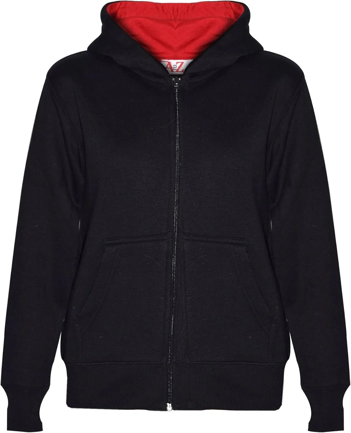 Plain Tracksuit Contrast Hoodie with Joggers Jogging Sweatpants Pants Sports Activewear Set Girls Boys Age 2-13Yrs
