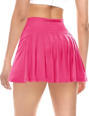 Pleated Tennis Skirts for Women Athletic Golf Skorts Activewear Running Sport Workout Skirts with Pockets Shorts