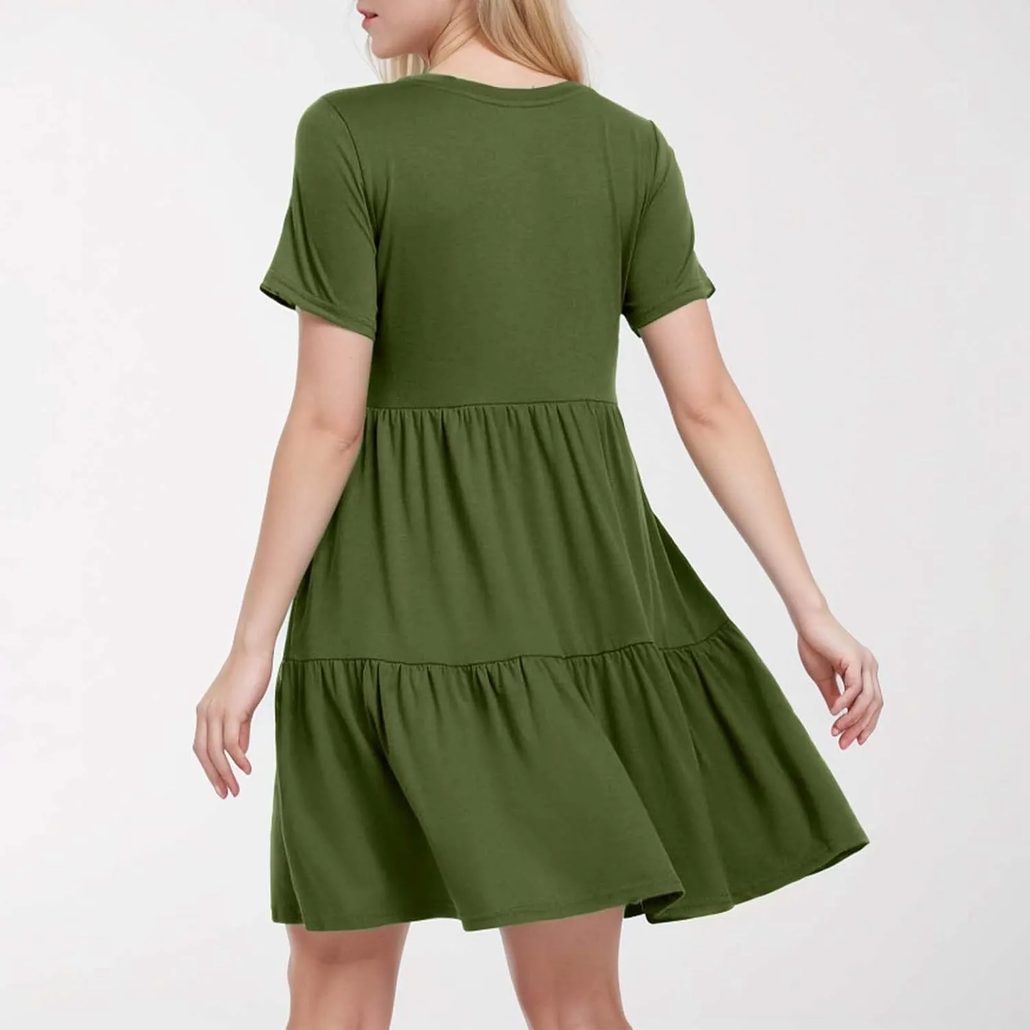 Plus Size Beach Dresses For Women Sundress Floral Boho 2025 V Neck Ruffle Short Sleeve A Line Tiered Flowy Dresses