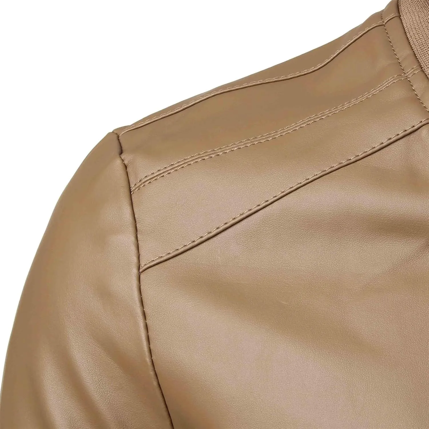 Pu Leather Men's Jacket Autumn Slim Stand Collar Motor Coat Fashion Zipper Leather Jacket
