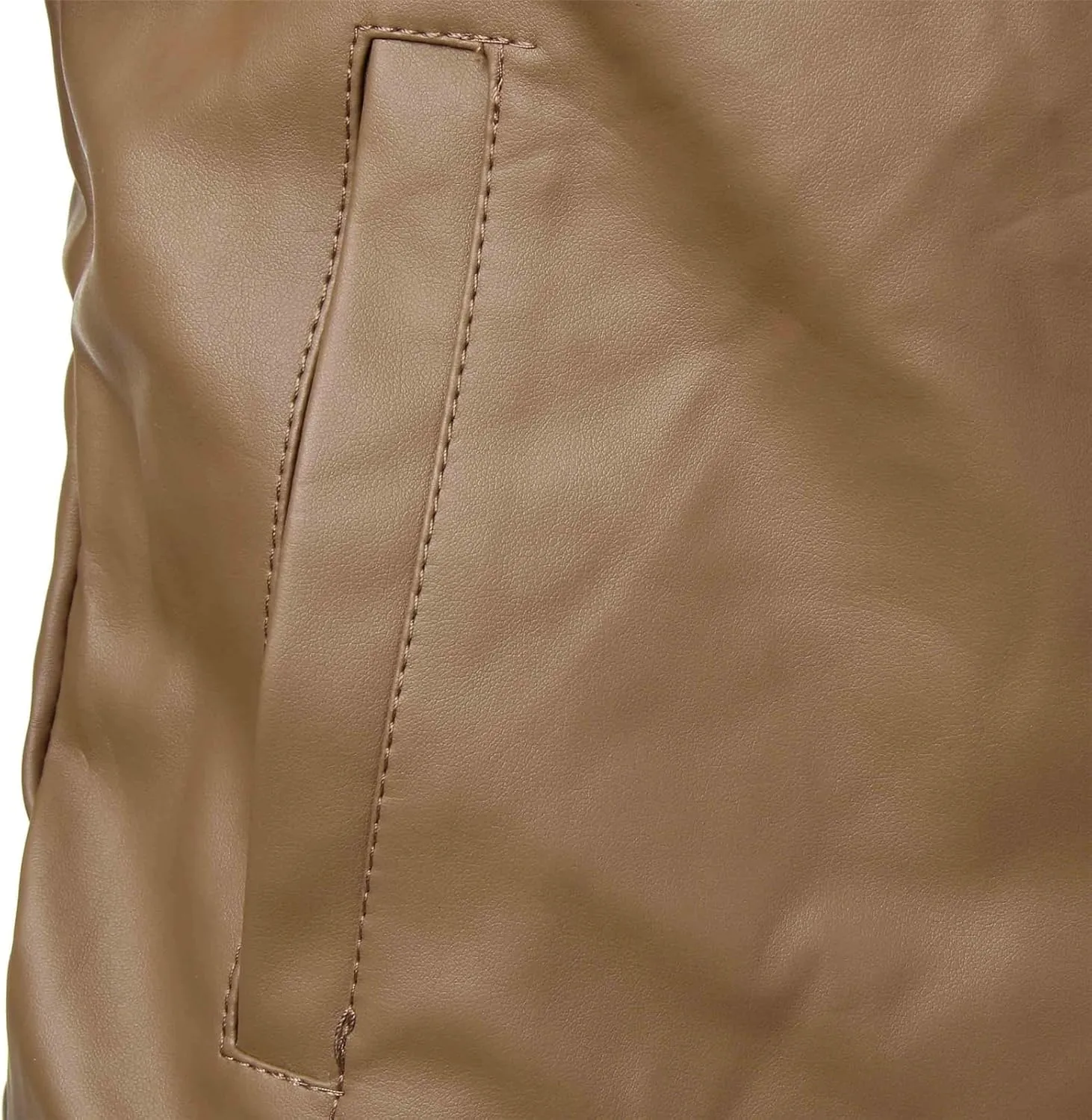Pu Leather Men's Jacket Autumn Slim Stand Collar Motor Coat Fashion Zipper Leather Jacket