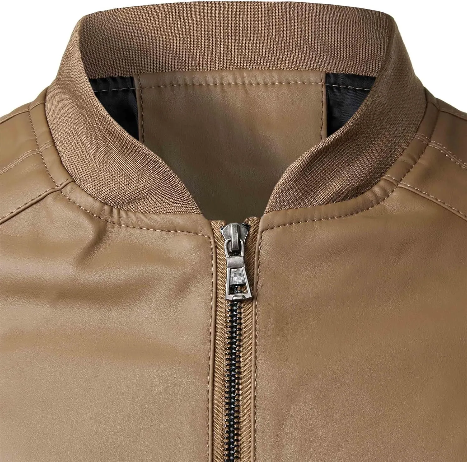 Pu Leather Men's Jacket Autumn Slim Stand Collar Motor Coat Fashion Zipper Leather Jacket