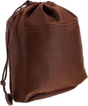 Purse Inserts for Handbags Tote Bag Insert for Round Bucket Bag Compact Organizer Insert Drawstring Elegance and Simplicity Mini Size Brown